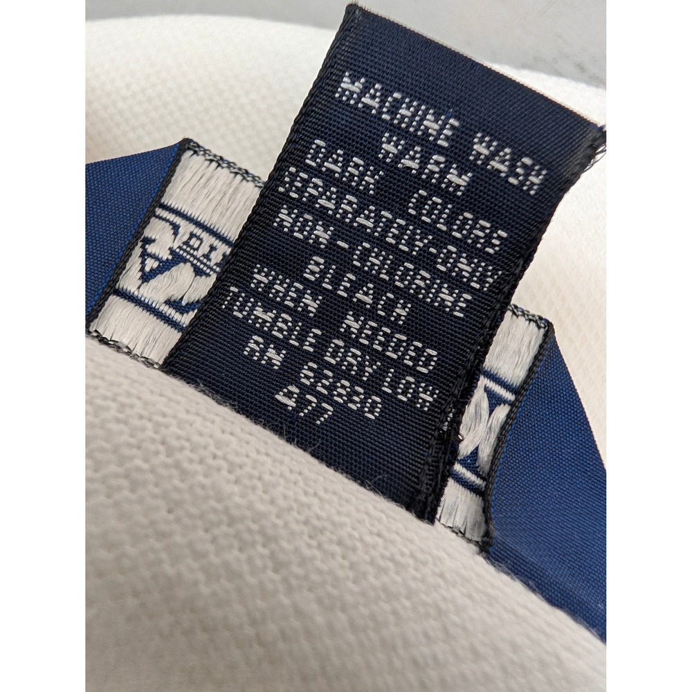 Lands End Mesh Knit Polo Shirt Men's Size L White 100% Cotton Made in USA NWT - Picture 8 of 10